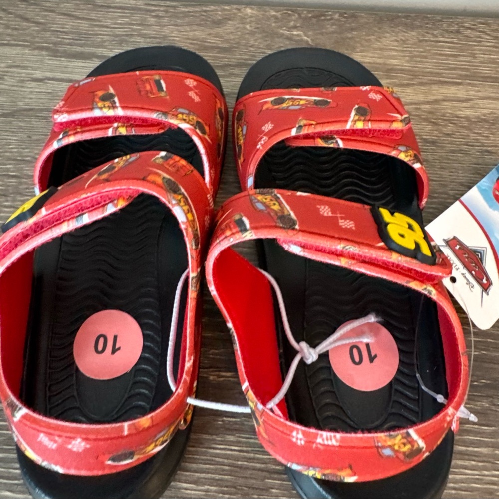 Disney Cars Lightning McQueen Sandals Shoes Size 10 Boys NEW Water Play Kachow - Picture 7 of 7